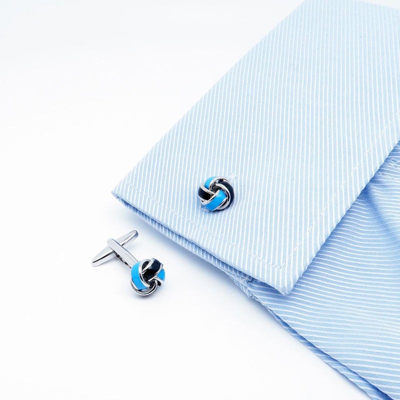 Jonwo Knot Cufflinks in Gift Box Cuff Links for Men Lady Daily Wear Business Wedding Party Tuxedo Shirt Birthday Gift - Image 2